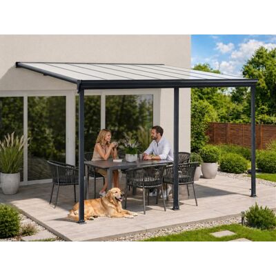 Hliníková Pergola Lanitplast Wall 53 Antracit + Opál Pc Hliníková Pergola Lanitplast Wall 53 Antracit + Opál Pc