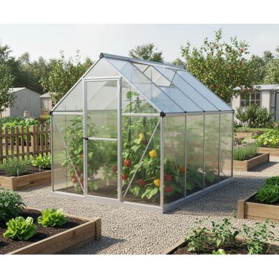 Skleník Lanitplast Sarana 6x8 Pc 4 Mm Stříbrný Lg4275 Skleník Lanitplast Sarana 6x8 Pc 4 Mm Stříbrný Lg4275