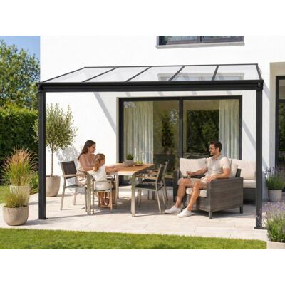 Hliníková Pergola Lanitplast Wall 33 Fsx Antracit + Čirý Pc Lg4304 Hliníková Pergola Lanitplast Wall 33 Fsx Antracit + Čirý Pc Lg4304