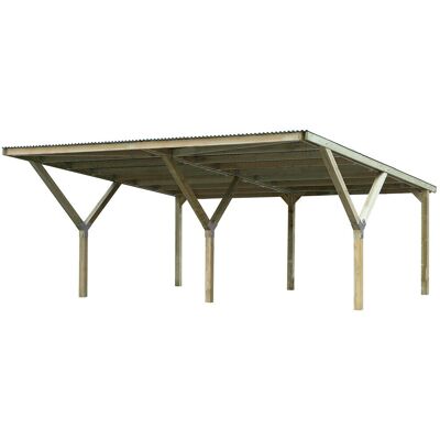 Weka Dřevěný Přístřešek Na Auto Y 612 (5,9x6 M) Weka Dřevěný Přístřešek Na Auto Y 612 (5,9x6 M)