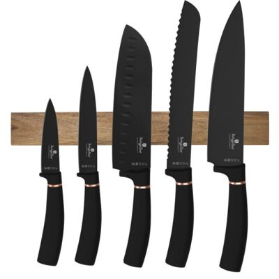 Berlingerhaus Sada Nožů S Magnetickým Držákem 6 Ks Black Rose Collection Bh-2884 Berlingerhaus Sada Nožů S Magnetickým Držákem 6 Ks Black Rose Collection Bh-2884