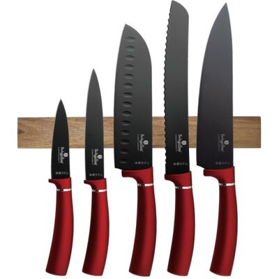 Berlingerhaus Sada Nožů S Magnetickým Držákem 6 Ks Burgundy Metallic Line Bh-2886 Berlingerhaus Sada Nožů S Magnetickým Držákem 6 Ks Burgundy Metallic Line Bh-2886