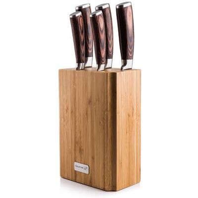 Sada Nožů G21 Gourmet Nature 5 Ks + Bambusový Blok Sada Nožů G21 Gourmet Nature 5 Ks + Bambusový Blok