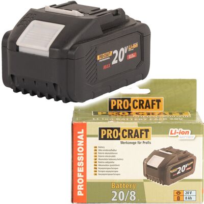 Procraft 20/8 Baterie - 20V Li-ion akumulátor 8000mAh Procraft 20/8 Baterie - 20V Li-ion akumulátor 8000mAh