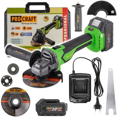 Procraft Pga22-1b-C Aku Úhlová Bruska Pga22, 125mm Procraft Pga22-1b-C Aku Úhlová Bruska Pga22, 125mm
