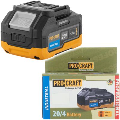 Procraft 20/4 Industrial Baterie Akumulátorová 20v Li-Ion, 4000mah Procraft 20/4 Industrial Baterie Akumulátorová 20v Li-Ion, 4000mah