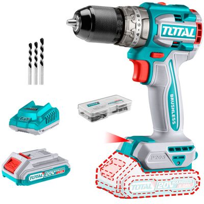 Total Tidli20602e Vrtací Šroubovák Aku S Příklepem, Brushless, 20v Li-Ion (2x), Industrial Total Tidli20602e Vrtací Šroubovák Aku S Příklepem, Brushless, 20v Li-Ion (2x), Industrial