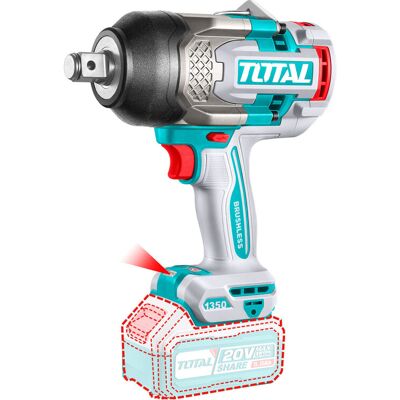 Total Tiwli201351 Utahovák Rázový Aku 3/4", Brushless, 1350nm, 20v Li-Ion, Industrial, Bez Baterie A Nabíječky Total Tiwli201351 Utahovák Rázový Aku 3/4", Brushless, 1350nm, 20v Li-Ion, Industrial, Bez Baterie A Nabíječky