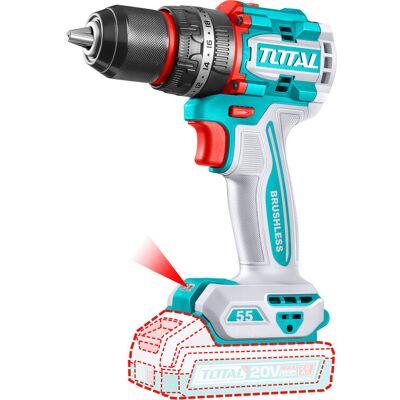 Total Tidli205581 Vrtací Šroubovák Aku S Příklepem, 20v Li-Ion, Brushless, 2000mah, Industrial, Bez Baterie A Nabíječky Total Tidli205581 Vrtací Šroubovák Aku S Příklepem, 20v Li-Ion, Brushless, 2000mah, Industrial, Bez Baterie A Nabíječky