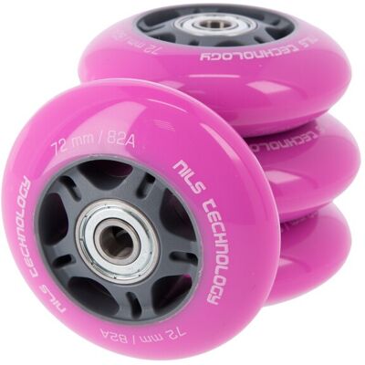 Pu Kolečka S Ložisky Nils Extreme 72x24mm Abec 7 Růžové Pu Kolečka S Ložisky Nils Extreme 72x24mm Abec 7 Růžové
