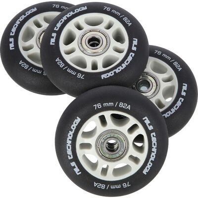 Matná Kolečka Nils Extreme Pu 76x24 82a S Ložisky Abec 9, Černá, 4 Ks Matná Kolečka Nils Extreme Pu 76x24 82a S Ložisky Abec 9, Černá, 4 Ks