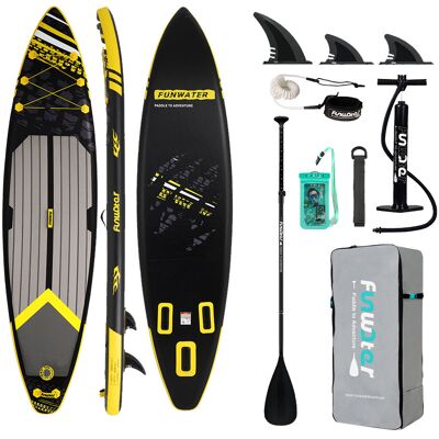 BESTWAY Kubisport 05-Pb350-Crn Paddleboard 350x84x15 Cm S Příslušenstvím Černožlutý BESTWAY Kubisport 05-Pb350-Crn Paddleboard 350x84x15 Cm S Příslušenstvím Černožlutý