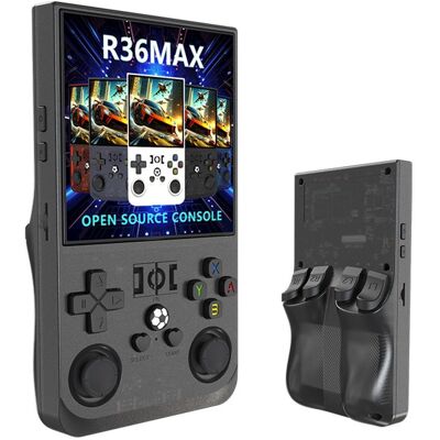 OEM R36 Max Přenosná herní konzole s 4,0" IPS displejem, černá OEM R36 Max Přenosná herní konzole s 4,0" IPS displejem, černá