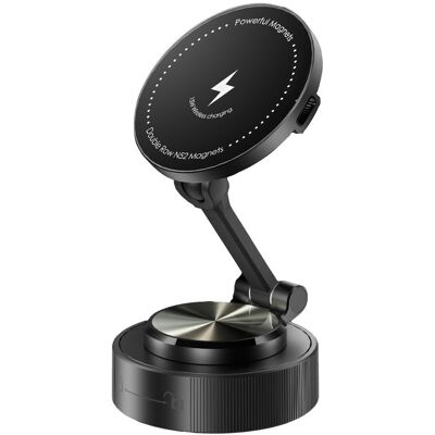 OEM 360° 15W magnetický bezdrátový přísavný držák telefonu s nastavitelným ramenem, černý, C48 OEM 360° 15W magnetický bezdrátový přísavný držák telefonu s nastavitelným ramenem, černý, C48