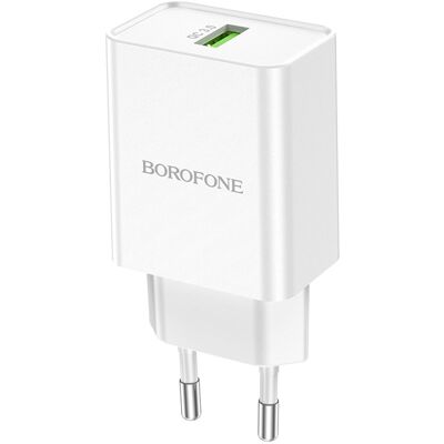 Borofone adaptér BN5 Jingrui - USB, QC 3.0, 18W, bílá Borofone adaptér BN5 Jingrui - USB, QC 3.0, 18W, bílá