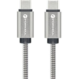 Forcell F-Energy kabel USB-C - USB-C, QC4.0, PD, 5A, 100W, 2 m, stříbrný Forcell F-Energy kabel USB-C - USB-C, QC4.0, PD, 5A, 100W, 2 m, stříbrný