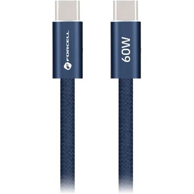 Forcell F-Energy kabel USB-C - USB-C, QC4.0, PD, 3A, 60W, 1,2 m, modrý Forcell F-Energy kabel USB-C - USB-C, QC4.0, PD, 3A, 60W, 1,2 m, modrý