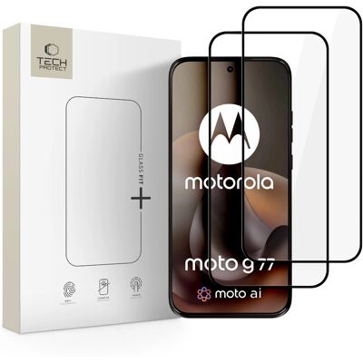 Tech-Protect Tvrzené sklo Fit+ Motorola Moto G67 / G77 / G87, černé, 2 kusy Tech-Protect Tvrzené sklo Fit+ Motorola Moto G67 / G77 / G87, černé, 2 kusy