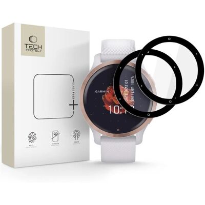 Tech-Protect Glass Flex+, Garmin Venu 2S, černé, 2 kusy Tech-Protect Glass Flex+, Garmin Venu 2S, černé, 2 kusy