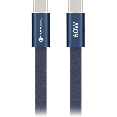 Forcell F-Energy kabel USB-C - USB-C, QC4.0, PD, 3 A, 60 W, 1,2 m, modrý Forcell F-Energy kabel USB-C - USB-C, QC4.0, PD, 3 A, 60 W, 1,2 m, modrý