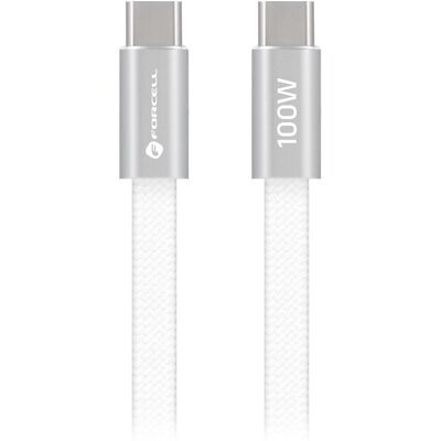 Forcell F-Energy kabel USB-C - USB-C, QC4.0, PD, 5A, 100W, 1,2 m, bílý Forcell F-Energy kabel USB-C - USB-C, QC4.0, PD, 5A, 100W, 1,2 m, bílý