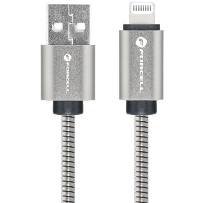 Forcell F-Energy kabel USB A - Lightning, 2,4A, 12W, 2 m, stříbrný Forcell F-Energy kabel USB A - Lightning, 2,4A, 12W, 2 m, stříbrný