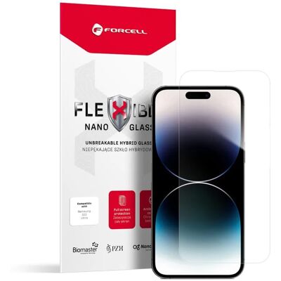 Forcell Flexible Nano Glass hybridní sklo, iPhone 14 Pro Max, průhledné Forcell Flexible Nano Glass hybridní sklo, iPhone 14 Pro Max, průhledné