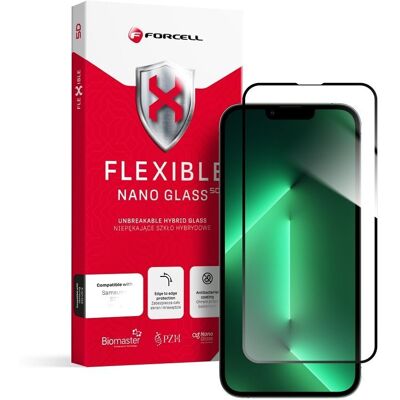 Forcell Flexible 5D Full Glue hybridní sklo, iPhone 13 / 13 Pro / 14 / 16e / 17e, černé Forcell Flexible 5D Full Glue hybridní sklo, iPhone 13 / 13 Pro / 14 / 16e / 17e, černé