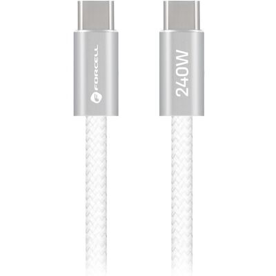 Forcell F-Energy kabel USB-C - USB-C, QC4.0, PD, 5A, 240W, 1,2 m, bílý Forcell F-Energy kabel USB-C - USB-C, QC4.0, PD, 5A, 240W, 1,2 m, bílý