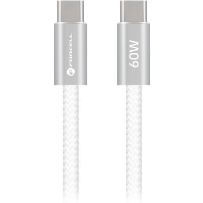 Forcell F-Energy kabel USB-C - USB-C, QC4.0, PD, 3 A, 60 W, 1,2 m, bílý Forcell F-Energy kabel USB-C - USB-C, QC4.0, PD, 3 A, 60 W, 1,2 m, bílý