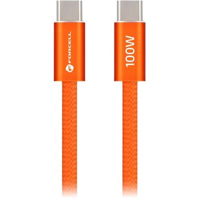 Forcell F-Energy kabel USB-C - USB-C, QC4.0, PD, 5A, 100W, 1,2 m, oranžový Forcell F-Energy kabel USB-C - USB-C, QC4.0, PD, 5A, 100W, 1,2 m, oranžový