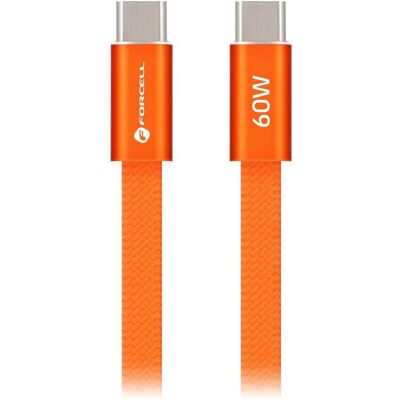 Forcell F-Energy kabel USB-C - USB-C, QC4.0, PD, 3 A, 60 W, 1,2 m, oranžový Forcell F-Energy kabel USB-C - USB-C, QC4.0, PD, 3 A, 60 W, 1,2 m, oranžový