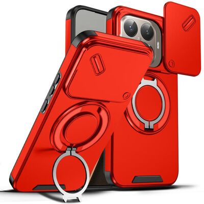 OEM Camslide Stand obal, Xiaomi 15T Pro, červený OEM Camslide Stand obal, Xiaomi 15T Pro, červený