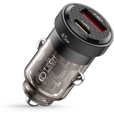 Autoladegép Tech-Protect CC45W - USB-A, USB-C, Rychlé nabíjení Autoladegép Tech-Protect CC45W - USB-A, USB-C, Rychlé nabíjení