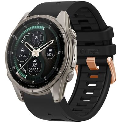 Tech-Protect Silicone řemínek, Garmin Fenix 5S / 5S Plus / 6S / 6S Pro / 7S / 8 / 9 / 9 Pro (43 mm), černý Tech-Protect Silicone řemínek, Garmin Fenix 5S / 5S Plus / 6S / 6S Pro / 7S / 8 / 9 / 9 Pro (43 mm), černý