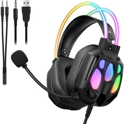 Onikuma X89 Herní sluchátka s mikrofonem, USB + 3,5mm Jack, RGB, černá Onikuma X89 Herní sluchátka s mikrofonem, USB + 3,5mm Jack, RGB, černá