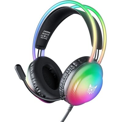 Onikuma X29 Drátová sluchátka s mikrofonem, RGB osvětlení, 3,5 mm, černá Onikuma X29 Drátová sluchátka s mikrofonem, RGB osvětlení, 3,5 mm, černá