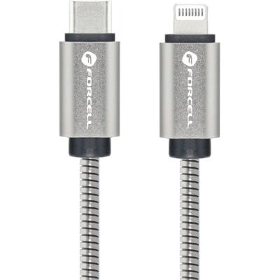 Forcell F-Energy kabel USB-C - Lightning, PD, 3A, 27W, 2 m, stříbrný Forcell F-Energy kabel USB-C - Lightning, PD, 3A, 27W, 2 m, stříbrný