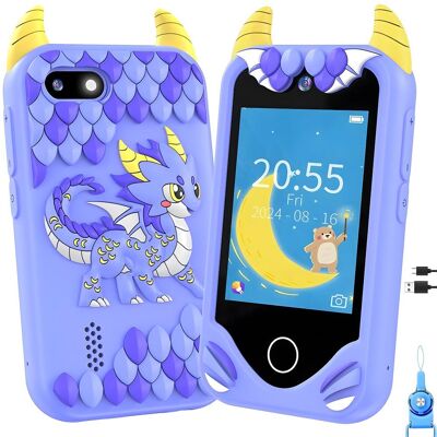 OEM Chytrý telefon pro děti s hrami, MP3, duálním fotoaparátem a dotykovým displejem, fialový drak OEM Chytrý telefon pro děti s hrami, MP3, duálním fotoaparátem a dotykovým displejem, fialový drak