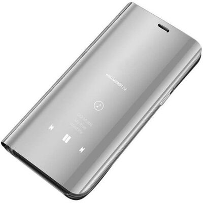 Hurtel Clear view stříbrné pouzdro na telefon Huawei P Smart 2020 Hurtel Clear view stříbrné pouzdro na telefon Huawei P Smart 2020
