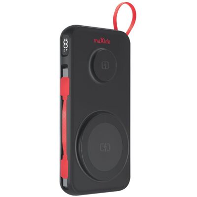 Maxlife bezdrátová powerbanka 3v1 (MXPB-08), 10000 mAh, černá. Maxlife bezdrátová powerbanka 3v1 (MXPB-08), 10000 mAh, černá.