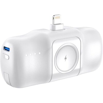Wozinsky WF16-YLS 15W Mini powerbanka 5000mAh Lightning + USB-C + nabíječka pro Apple Watch, bílá Wozinsky WF16-YLS 15W Mini powerbanka 5000mAh Lightning + USB-C + nabíječka pro Apple Watch, bílá
