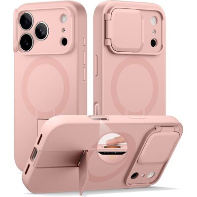 Suritch MagSafe Kickstand Camprotector obal iPhone 17 Pro, růžový Suritch MagSafe Kickstand Camprotector obal iPhone 17 Pro, růžový