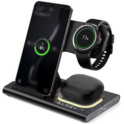 OEM Bezdrátová nabíječka 3v1 pro Samsung, černá OEM Bezdrátová nabíječka 3v1 pro Samsung, černá