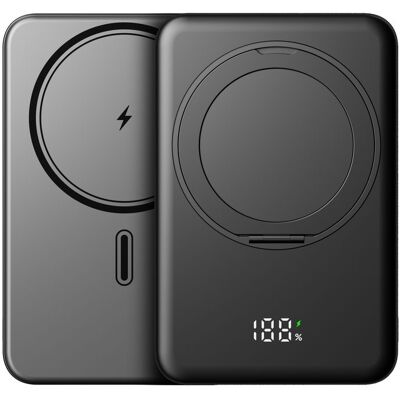 OEM UltraThin MagSafe Powerbanka 10000 mAh s otočným stojánkem, PD20W + 15W bezdrátově, černá OEM UltraThin MagSafe Powerbanka 10000 mAh s otočným stojánkem, PD20W + 15W bezdrátově, černá