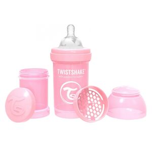 Twistshake Antikoliková láhev, Twistshake se savičkou, 0 m+, 180 ml, Pastel Pink
