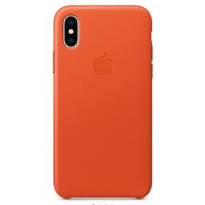 Apple Kožené pouzdro na Apple iPhone X MQHT2FE/A / oranžová / ROZBALENO