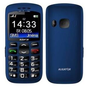 Aligator Mobilní telefon Aligator A670 Senior (A670BE) / 2,2" (5,6 cm) / 900 mAh / TFT LCD displej / 0,3 Mpx / 220 × 176 px / modrá / POŠKOZENÝ OBAL