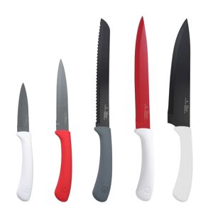 Pierre Cardin 5-dílná sada nožů Pierre Cardin PC-5250 / 5 ks / nerezová ocel / černá / červená / bílá