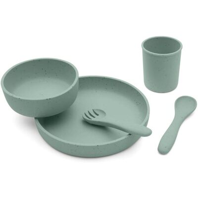 KikkaBoo Jídelní sada 5-dílná Platinum Silicone Sage KikkaBoo Jídelní sada 5-dílná Platinum Silicone Sage